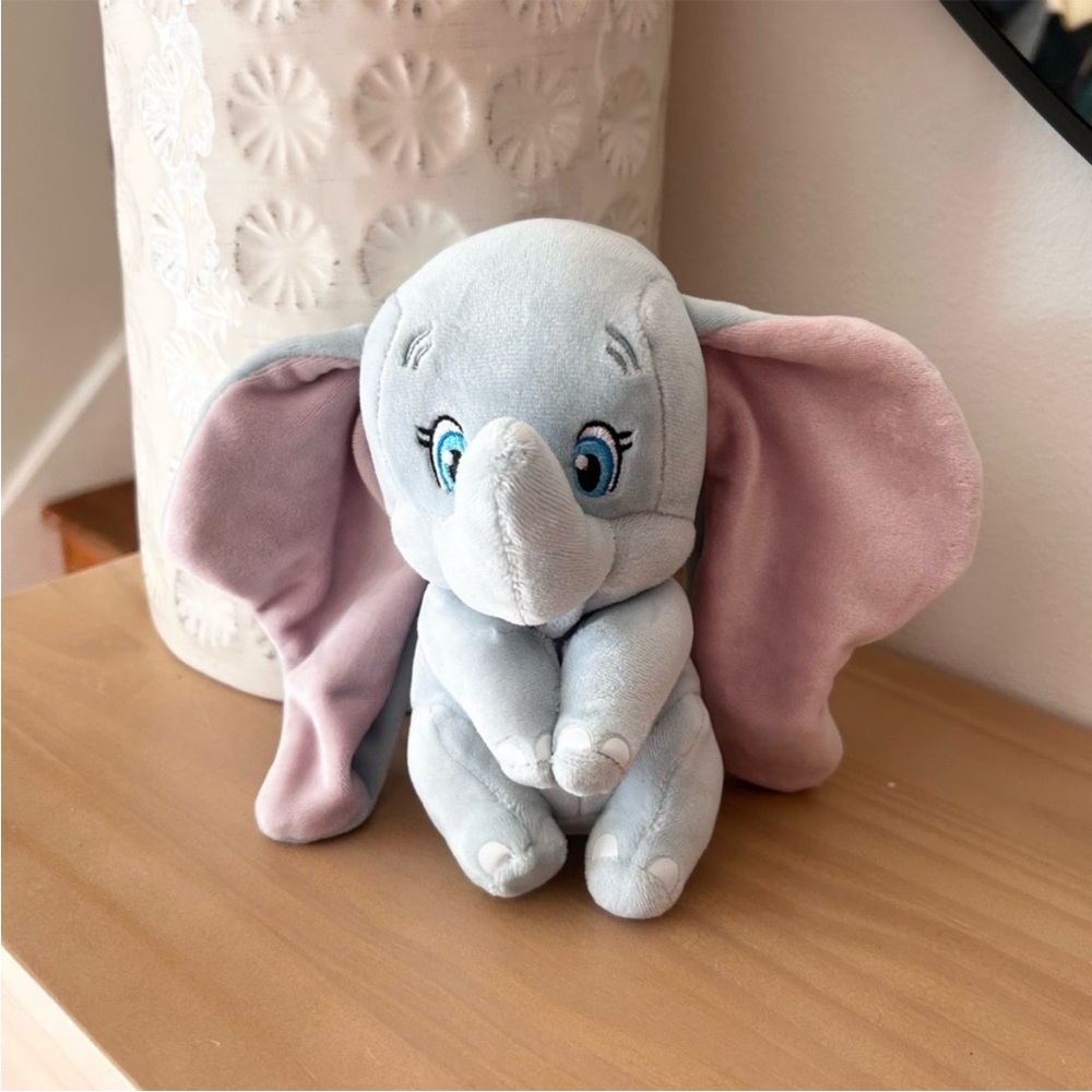 Adorable Disney Dumbo Sparkle Ty Gray and Pink Elephant